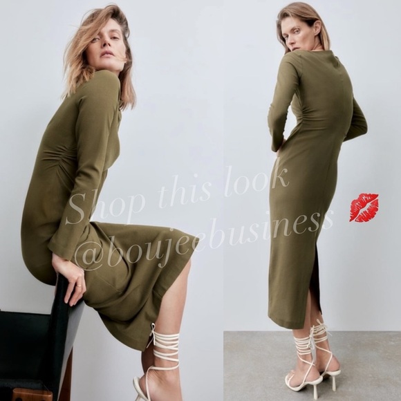 ZARA Pleated Wool Dress BNWT - Picture 3 of 6